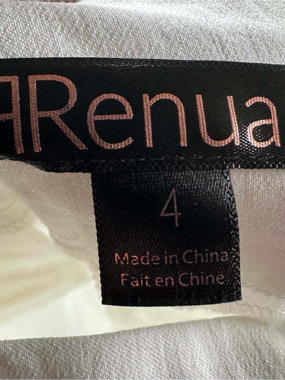 Renuar Cream Woven Pants Size 4 High Rise Straight Leg Stretch Neutral - Picture 7 of 8